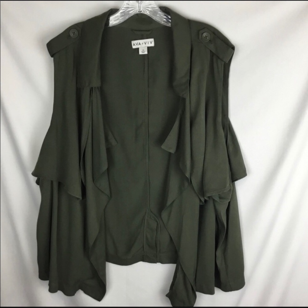 AVA VIV green military vest 1x